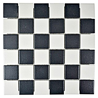 Mosaikfliese Quadrat Mix SAT 348 (29,8 x 29,8 cm, Schwarz/Weiß, Matt)