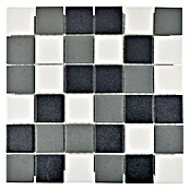 Mozaïektegel Quadrat Mix SAT 543 (29,8 x 29,8 cm, Zwart/Grijs/Wit, Mat)