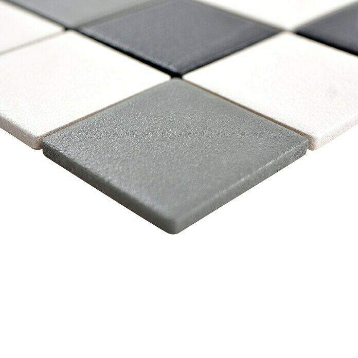 Mosaikfliese Quadrat Mix SAT 543 (29,8 x 29,8 cm, Schwarz/Grau/Weiß, Matt)