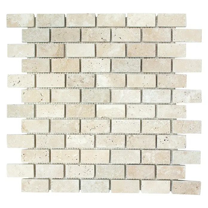 Mosaikfliese Brick Chiaro XNT 46234 - 30,5 x 30,5 cm, Beige, Matt - Beige Travertin Mosaikfliese für stilvolle Wand- und Bodengestaltung, ideal für Innenräume. Die natürliche Textur verleiht jedem Raum Wärme und Eleganz.