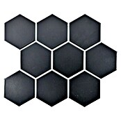 Mozaïektegel Hexagon Uni HX 115 (25,6 x 29,5 cm, Zwart, Mat)
