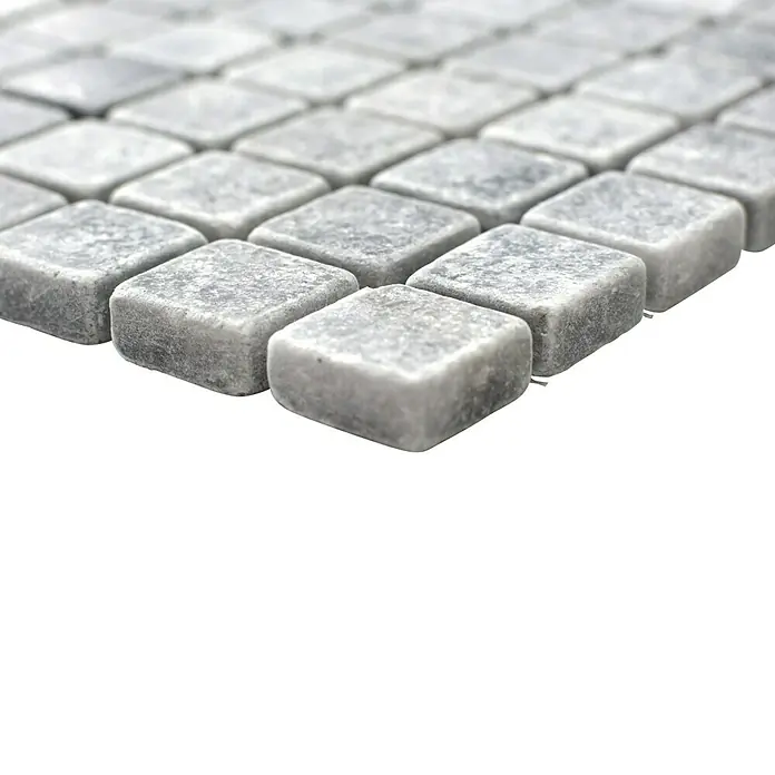 Mosaikfliese Quadrat Bardiglio XNT 40023 - 30,5 x 30,5 cm, Grau, Matt - Graue Whisky-Steine aus Speckstein, ideal, um Ihren Drink zu kühlen, ohne ihn zu verwässern. Perfekt für Whisky-Liebhaber.