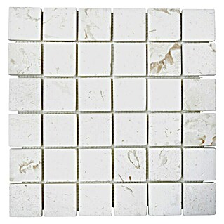 Mozaïektegel Quadrat Lymra XNT 59048 (30,5 x 30,5 cm, Beige/Wit, Mat)
