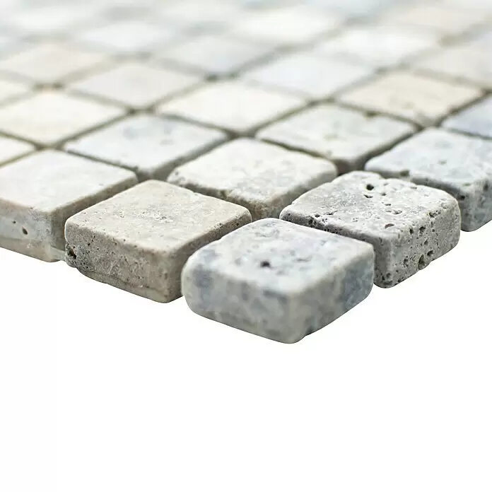 Mosaikfliese Quadrat XNT 47023 - 30,5 x 30,5 cm, Silber, Matt - Detailaufnahme