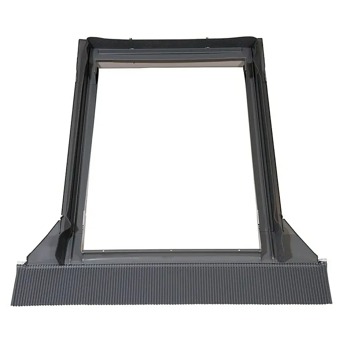 Solid Elements Eindeckrahmen Universal - 78 x 140 cm - Ein grauer Dachfensterrahmen mit Bürstendichtung. Ideal für den Einbau und die Abdichtung von Dachfenstern.