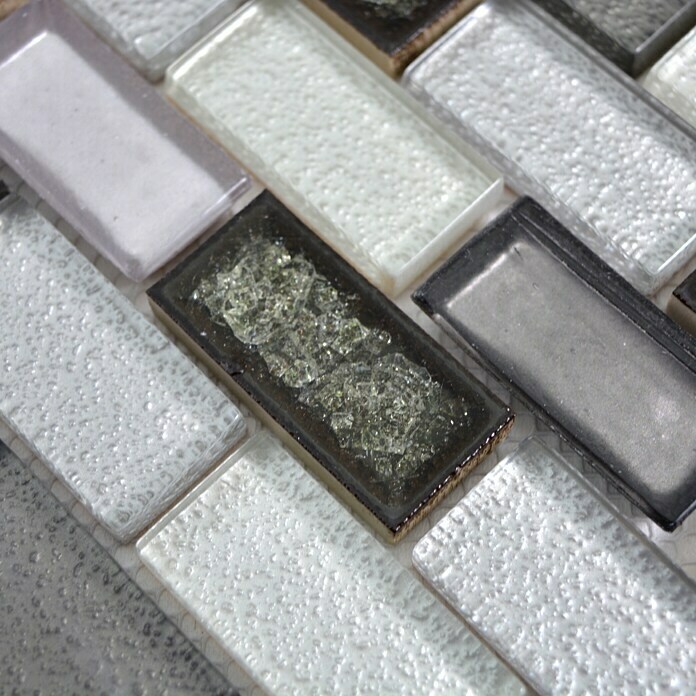 Mozaïektegel Crystal Mix ICE BR19 (30 x 30 cm, Grijs, Glanzend)