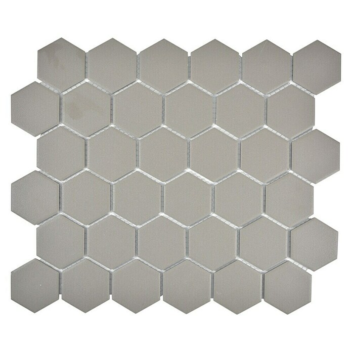 Mozaïektegel Hexagon Uni CU HX127 (32,5 x 28,1 cm, Grijs, Mat)