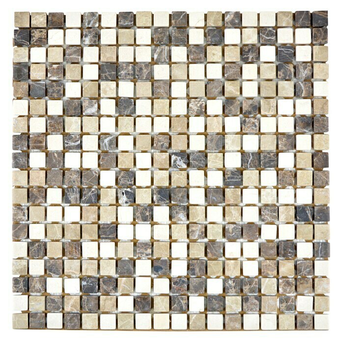 Mosaikfliese Quadrat Mix MOS 15/95 (30,5 x 30,5 cm, Braun/Beige, Matt)
