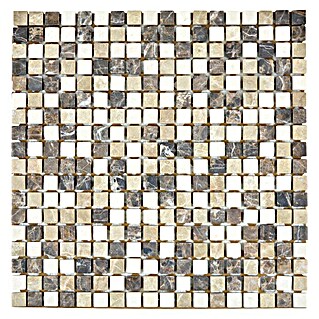 Mozaïektegel Quadrat Mix MOS 15/95 (30,5 x 30,5 cm, Bruin/Beige, Mat)