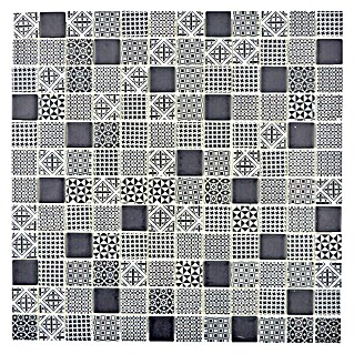 Mozaïektegel Quadrat Eco Mix PATCH 90 (31,5 x 31,5 cm, Grijs/Zwart, Mat)