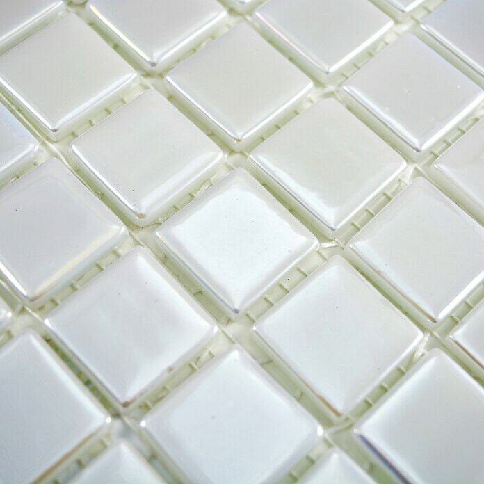 Mozaïektegel Quadrat Eco Uni SANDY 02 (31,5 x 31,5 cm, Wit, Glanzend)