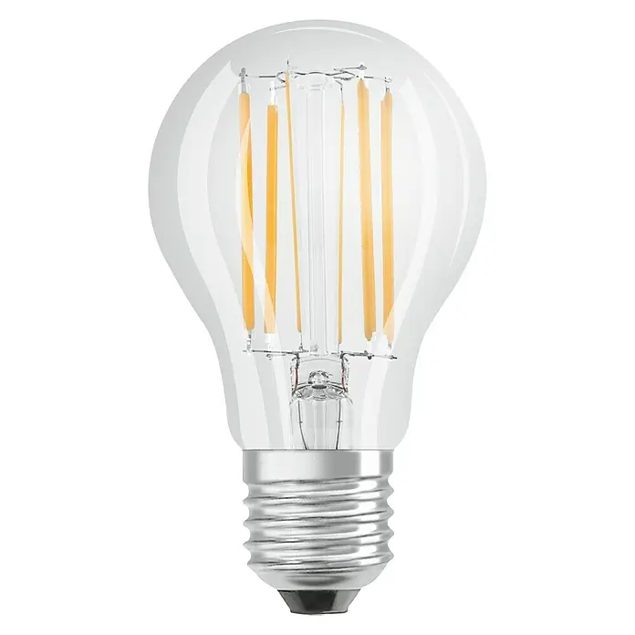 Osram Superstar LED-Lampe Glühlampenform E27 - E27, Dimmbar, Warmweiß, 1.055 lm, 7,8 W - Klare LED-Lampe im Edison-Stil mit Glühfaden-Design für eine warme, einladende Atmosphäre, ideal für dekorative Beleuchtung.
