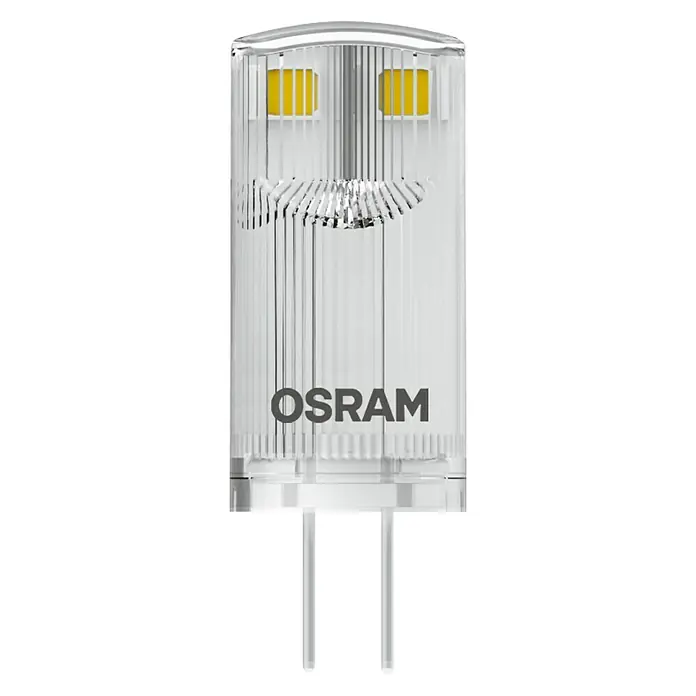 Osram Star LED-Lampen-Set Pin G4 - G4, Nicht Dimmbar, Warmweiß, 100 lm, 0,9 W, 2 Stk. - Produktbild einer OSRAM G4 LED Lampe, die für ihre Energieeffizienz und lange Lebensdauer bekannt ist.