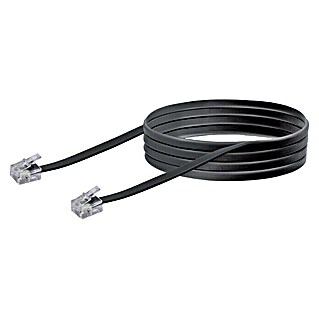 Schwaiger Kabel voor telefoon (6 m, Zwart, RJ11-stekker)