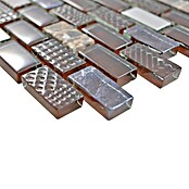Mosaikfliese Brick Crystal Mix XCM B156 (30 x 28,5 cm, Braun, Glänzend)