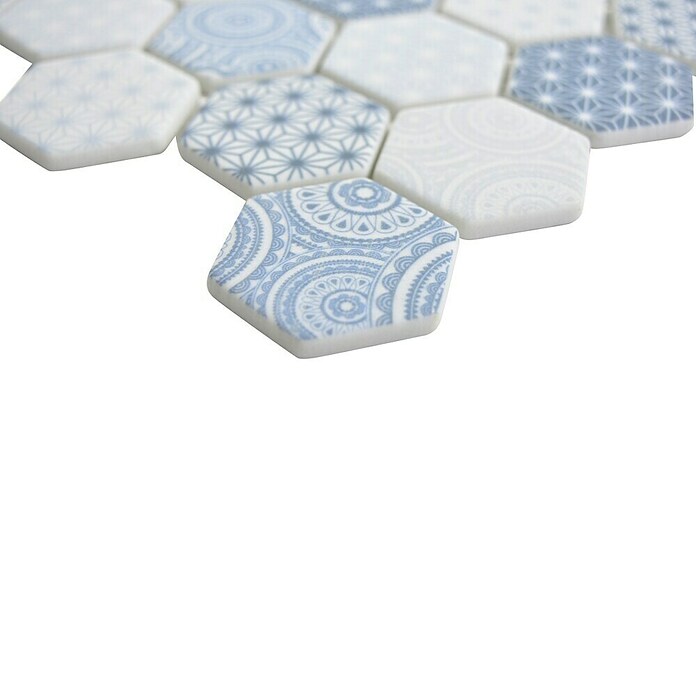 Mozaïektegel Hexagon Mix EMILY HX65 (32,4 x 28 cm, Grijs/Wit, Mat)