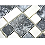 Mosaikfliese Mix XNM MC729 (30,5 x 30,5 cm, Schwarz/Weiß, Glänzend)