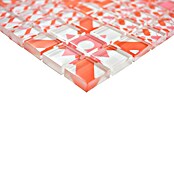Mosaikfliese Quadrat Crystal XCM 8OP37 (30 x 30 cm, Weiß/Rot, Glänzend)