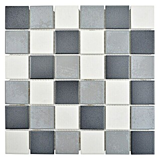 Mosaikfliese Quadrat Mix CD 216 (30,6 x 30,6 cm, Grau/Schwarz, Matt)
