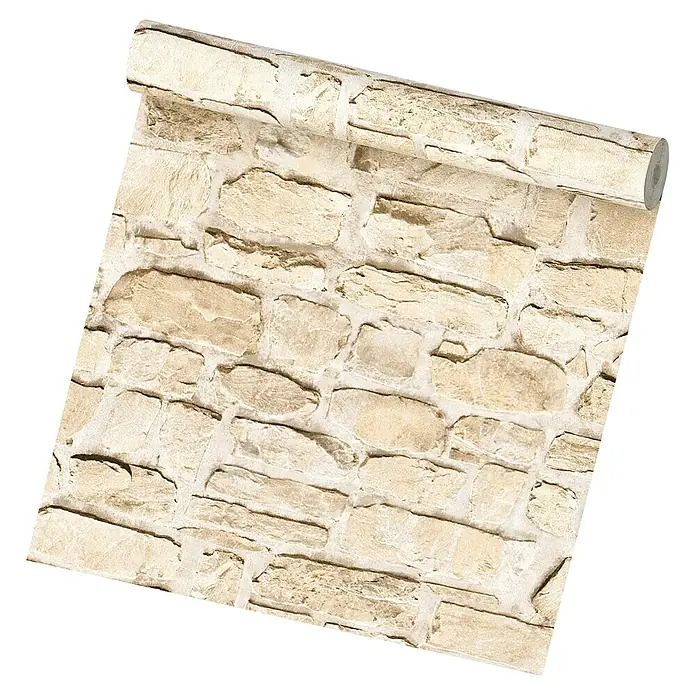 A.S. Création Il Decoro Vliestapete Steine - Beige, Steinoptik, 10,05 x 0,53 m - Diagonale Ansicht
