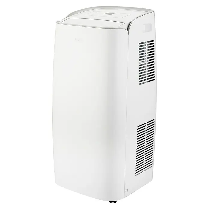 PR Klima Aire acondicionado portátil Moma - 3.500 W, Tamaño de la estancia: 35 m², Blanco - Aire acondicionado portátil blanco con rejillas de ventilación. Compacto y eficiente, solución fácil para enfriar habitaciones.