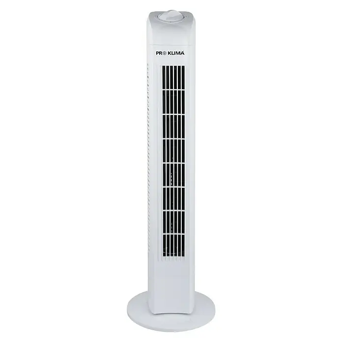 Voltomat Ventilador de torre Tower - Blanco, Altura: 78 cm, 45 W - Ventilador de torre blanco Pro Klima con rejilla de ventilación y base redonda, que proporciona una refrigeración agradable.