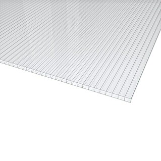 Hohlkammerplatte (200 cm x 98 cm x 4 mm, Polycarbonat, Transparent)