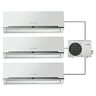 PR Klima Aire acondicionado Inverter 3x1 PRO-24DH (Potencia frigorífica máx. por unidad en BTU/h: 11.942 BTU/h, Potencia calorífica máx. por equipo en BTU/h: 12.966 BTU/h, Espacios hasta 20 m² y 25 m²)