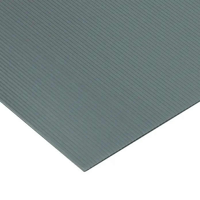 Vetronova Placa alveolar - 200 cm x 100 cm x 2,5 mm, Gris - Alfombra de goma gris con superficie acanalada, ideal para talleres o como pavimento antideslizante. Diseño duradero.