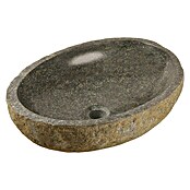 Aufsatzwaschbecken Riverstone (B x L: 50 x 40 cm, Ohne Beschichtung, Stein, Grau)
