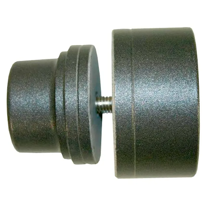 Isoltubex Matriz polifusor - Diámetro: 75 mm - Primer plano de un producto gris de dos partes conectado por un tornillo. Ideal para aplicaciones técnicas.