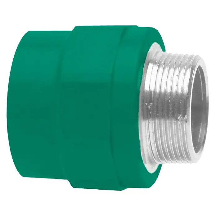 Isoltubex Enlace soldar - roscar PPR M - Rosca exterior: 2″, Polipropileno - Racor de transición roscado verde PPr con rosca para aplicaciones sanitarias, robusto y duradero.