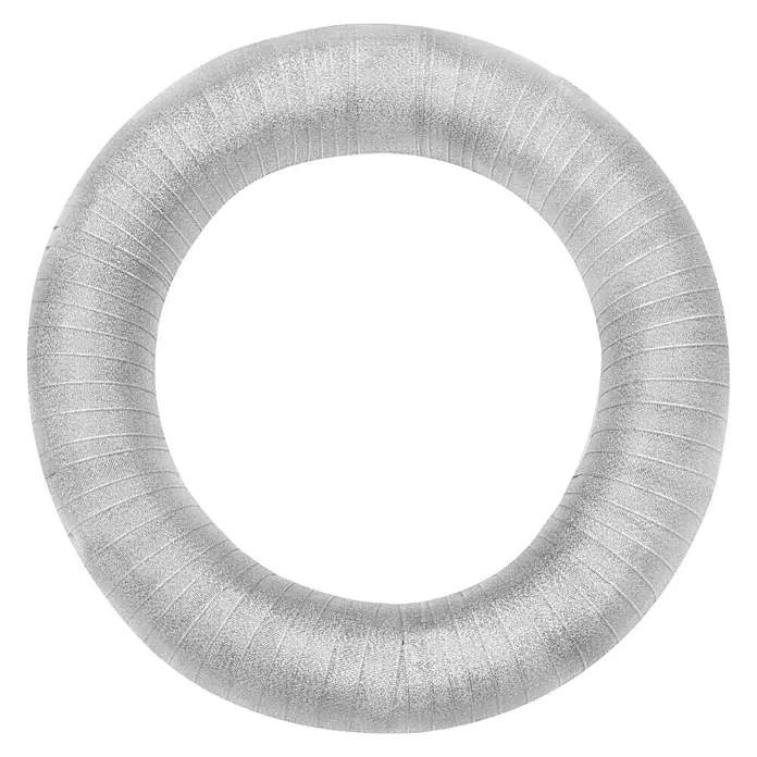 Strohkranz - Ø x H: 25 x 5 cm - Silberner Armreif mit horizontalen Rillen. Ein schickes und modernes Accessoire, das jedes Outfit aufwertet.\n