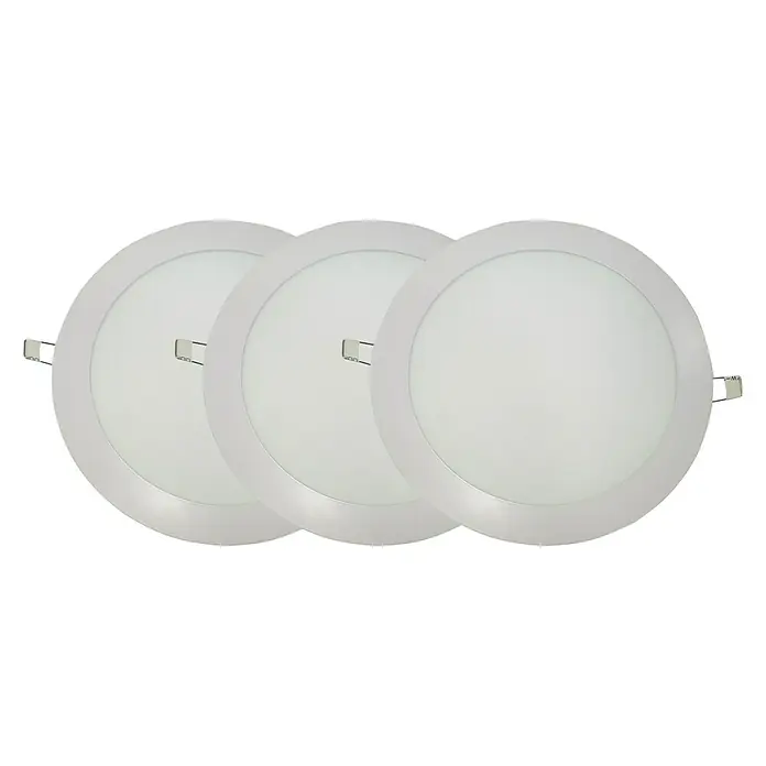 Set de focos empotrables Tween Light - 18 W, Ø x Al: 22 x 1,8 cm, Blanco, 3 ud., Blanco neutro - Tres luces LED redondas empotradas para soluciones de iluminación moderna. El diseño elegante encaja perfectamente en cualquier habitación.