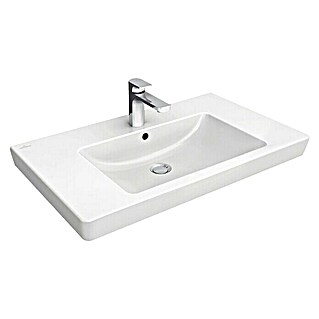 Villeroy & Boch Subway 2.0 Aufsatzwaschbecken (80 x 47 cm, Ohne Spezialglasur, Hahnloch: Mitte, Mit Überlauf, Weiß)