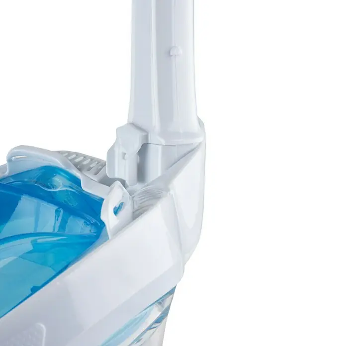 Seac Sub Máscara de Snorkel Mágica - S/M, Plástico, Azul/Blanco - Primer plano de una máscara de snorkel blanca con cristal azul. Ideal para aventuras subacuáticas y snorkel seguro.