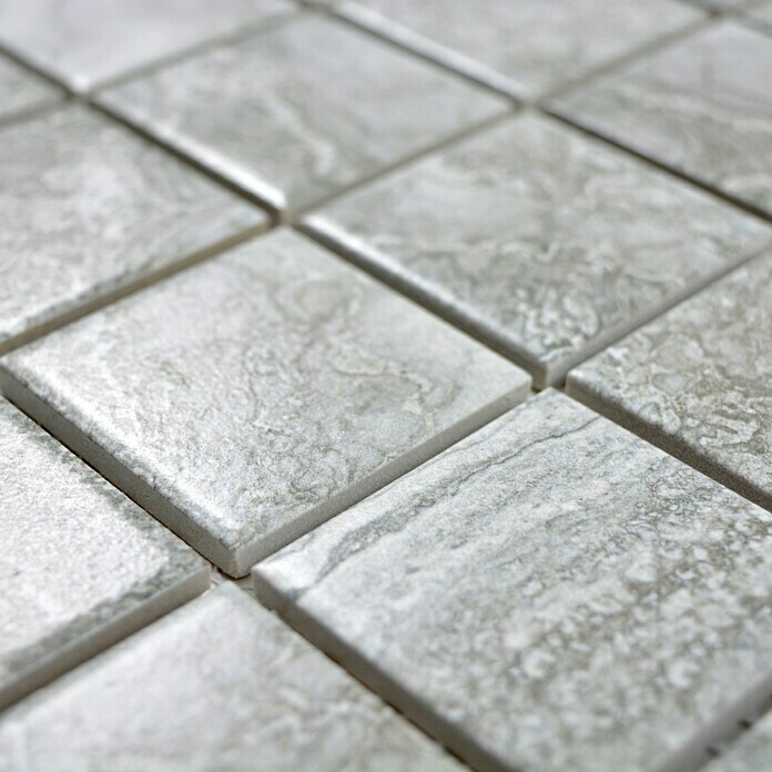 Mosaikfliese Quadrat Cortona CIM Q48 CG (30,6 x 30,6 cm, Grau, Matt)