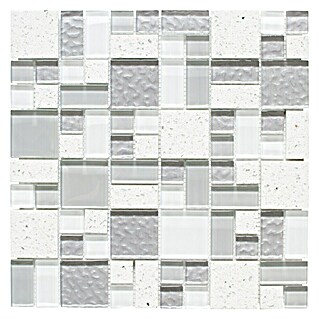 Mozaïektegel Crystal Mix XCM K990 (29,8 x 29,8 cm, Wit/grijs, Glanzend)