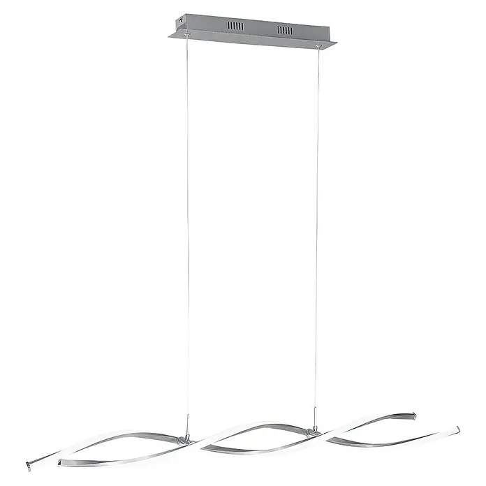 Paul Neuhaus Polina LED-Pendelleuchte - Warmweiß - Moderne LED-Hängeleuchte mit geschwungenem Design und silberner Oberfläche, ideal für Esszimmer und Wohnbereiche.