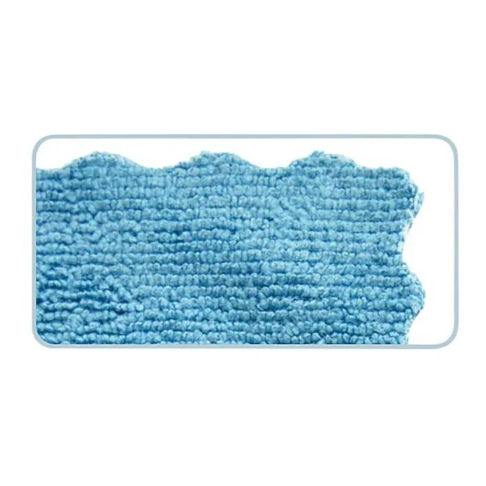 Mikrofasertuch Superline - 5 Stk., 32 x 32 cm, Mikrofaser, Blau - Nahaufnahme eines hellblauen Mikrofasertuchs mit unregelmäßigen Kanten, ideal zum Reinigen und Polieren verschiedener Oberflächen.