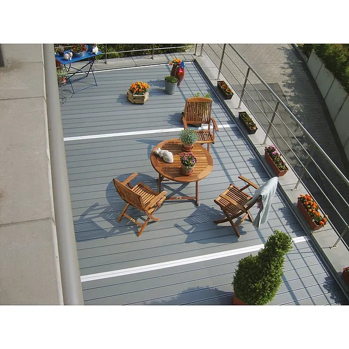 Kovalex WPC-Terrassenpaket Exklusiv - Grau, 4 x 3 m - Stimmungsaufnahme