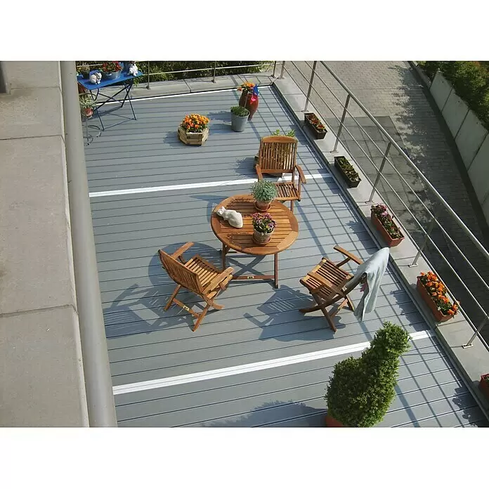 Kovalex WPC-Terrassenpaket Exklusiv - Grau, 3 x 3 m