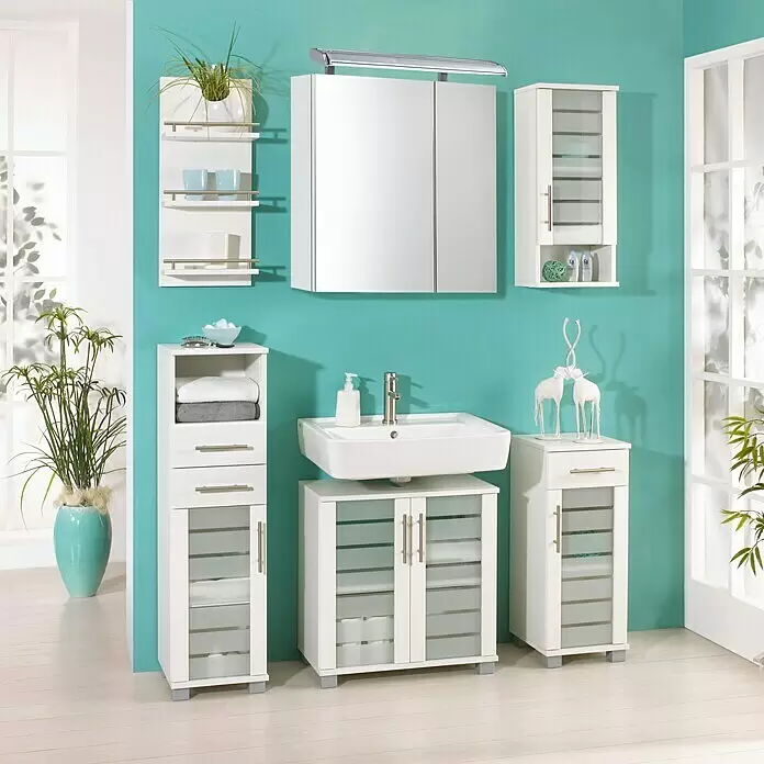 Schildmeyer Niko LED-Spiegelschrank - B x H: 60 x 75 cm, Holz, Weiß