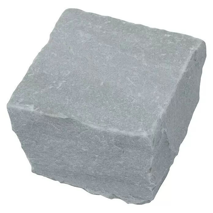 Pflasterstein Delhi Grey - Delhi Grey, 10 x 10 x 7 cm, Quadratisch, Sandstein - Grauer Steinblock.