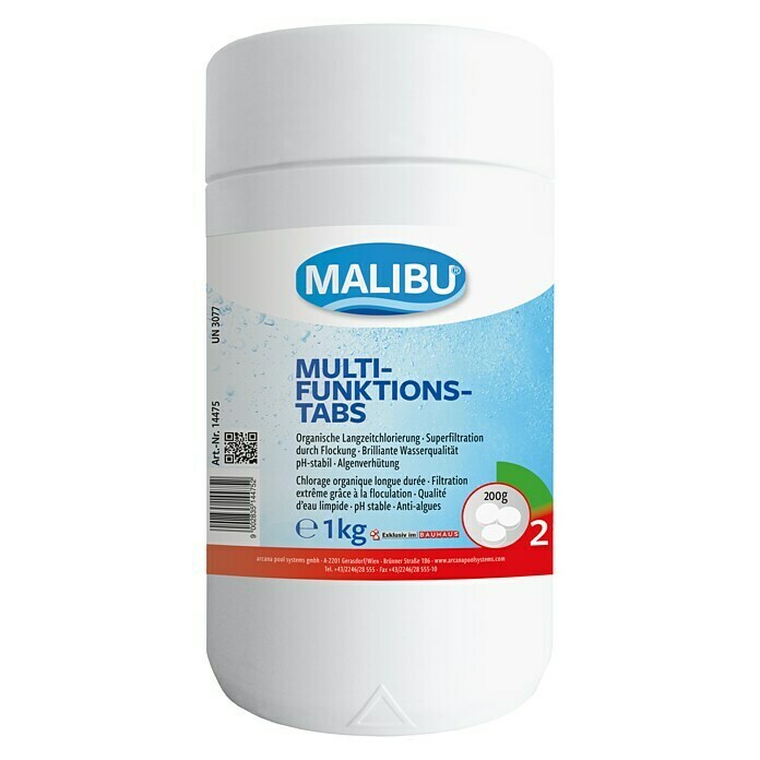 Malibu Multifunktionstabs 200 gGeeignet für: Desinfektion, 1 kg Unknown