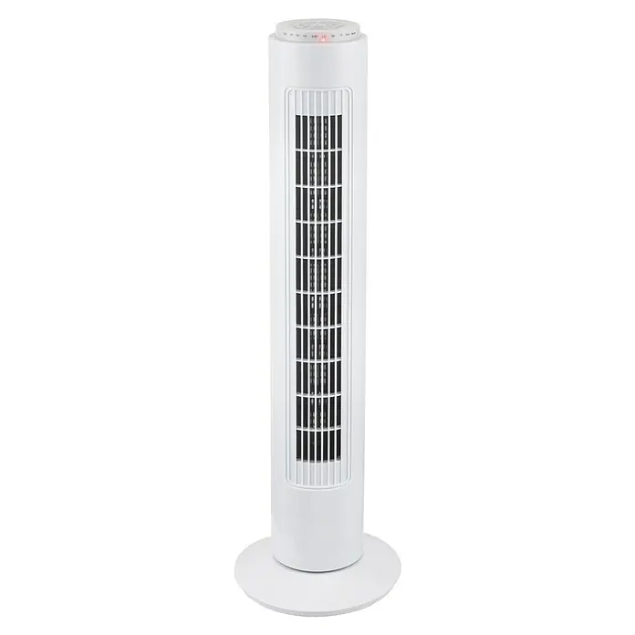 Voltomat Ventilador de torre Tower - Blanco, 78 cm, 50 W - Imagen de un ventilador de torre blanco con pantalla LED.