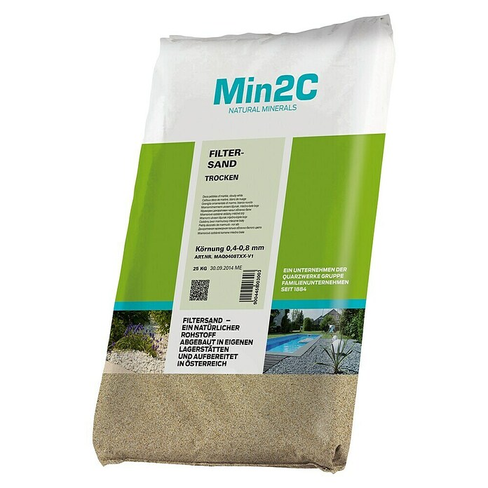 Min2C Aquasil-Filtersand (0,7 - 1,2 mm, 25 kg)