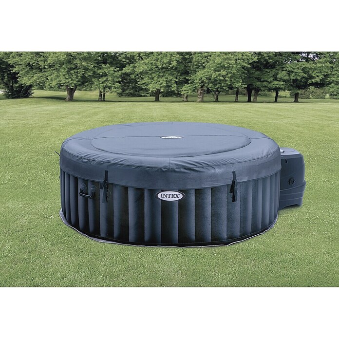 Intex Pure Spa Außen-Whirlpool (Ø x H: 216 x 71 cm, Kalkschutzsystem 10 W, Laminiertes Vinyl, Navy)