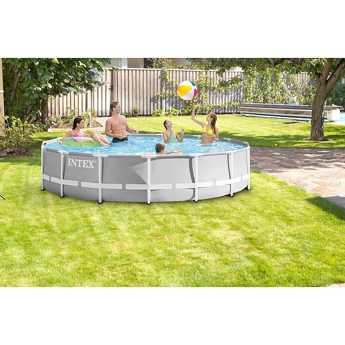 Intex Frame-Pool-Set Prism Rondo (Ø x H: 457 x 107 cm, 14,61 m³, Grau)
