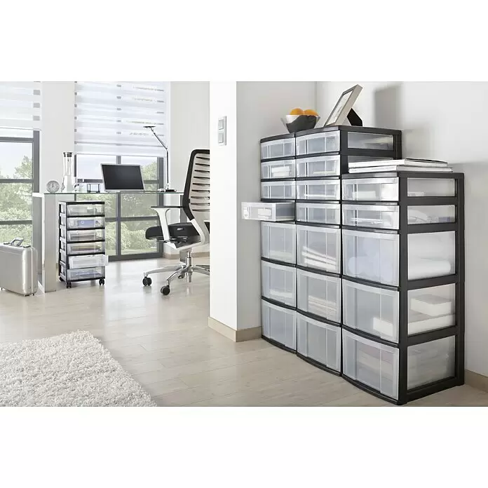 Rollcontainer - L x B x H: 40 x 29 x 61,5 cm, Anzahl Schubladen: 6 Stk., Kunststoff - Stimmungsaufnahme
